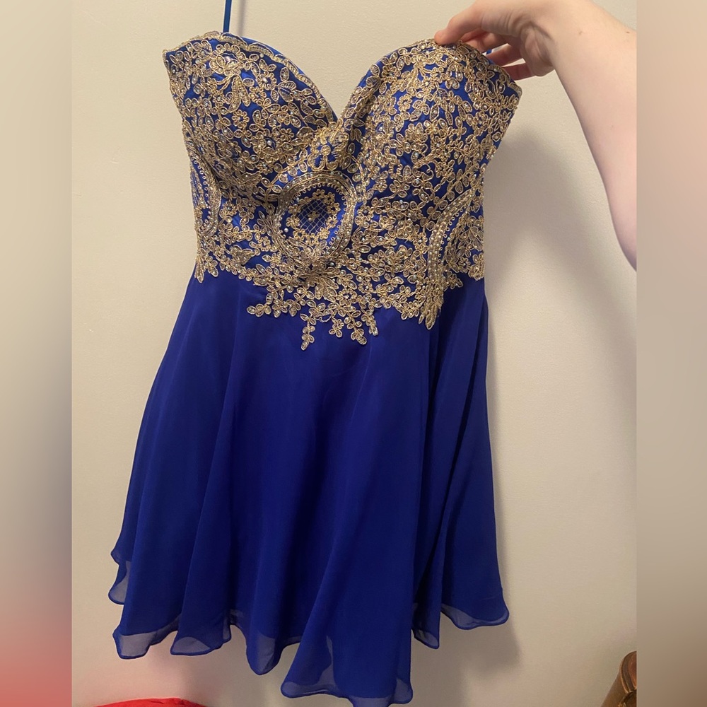 Homecoming/Event Dress Royal Blue/Gold